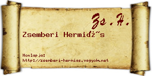 Zsemberi Hermiás névjegykártya
